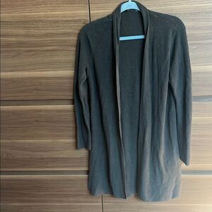 Eileen Fisher charcoal knitted linen/cotton swacket, size S